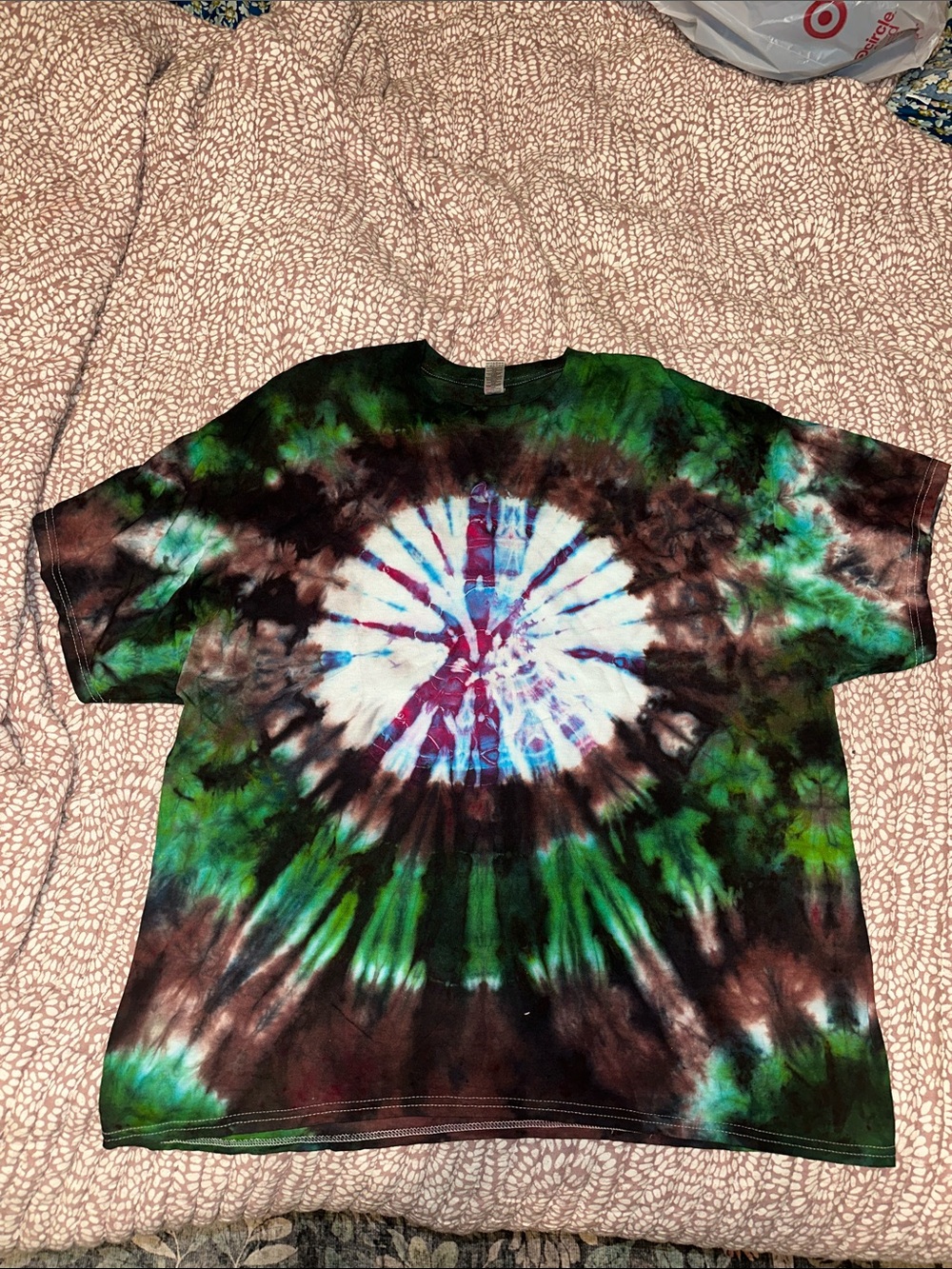 Handmade Tie-Dye Spiral Short Sleeve Tee - Multicolor